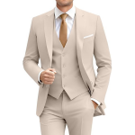 Men's 3 Piece Slim Fit Suit Set Two Button Blazer Jacket Vest Pants Tuxedo Set for Party, Wedding and Business