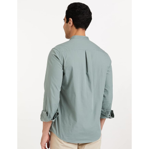 Men's Cotton Shirt | Chinese Collar | Casual | Plain | Full Sleeve | Summer - Regular Fit