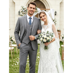 Piece Suits for Men Slim Fit Men's Suit for Business Wedding Party 2 Button Blazer Tuxedo Set Jacket Vest Pants