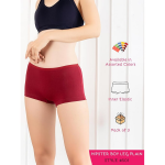 Women's Boy Shorts Panty | High Coverage 100% Cotton Panty Set for Women |Mid Waist Boyleg Panty |Color May Vary |