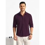 Men's Casual Button Down Shirts Long Sleeve Linen Shirt Fashion Textured Beach Summer Shirt